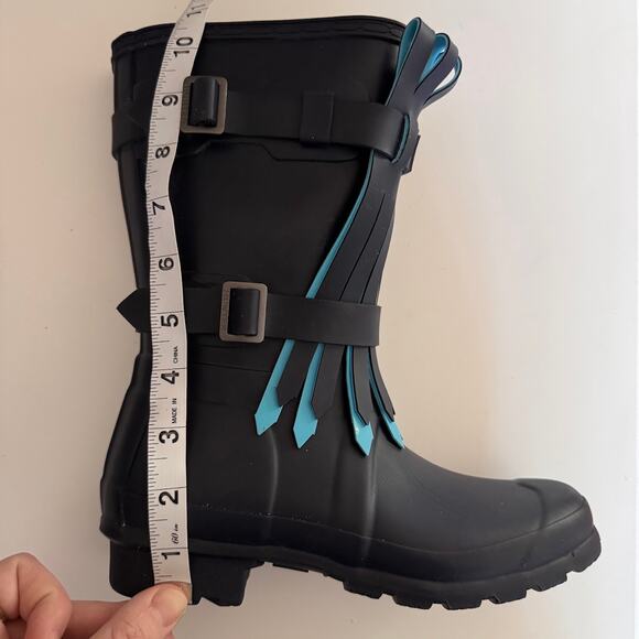 Hunter Dark Blue Original Fringe Wellie Boots Limited Edition Size 5 - Picture 6 of 8